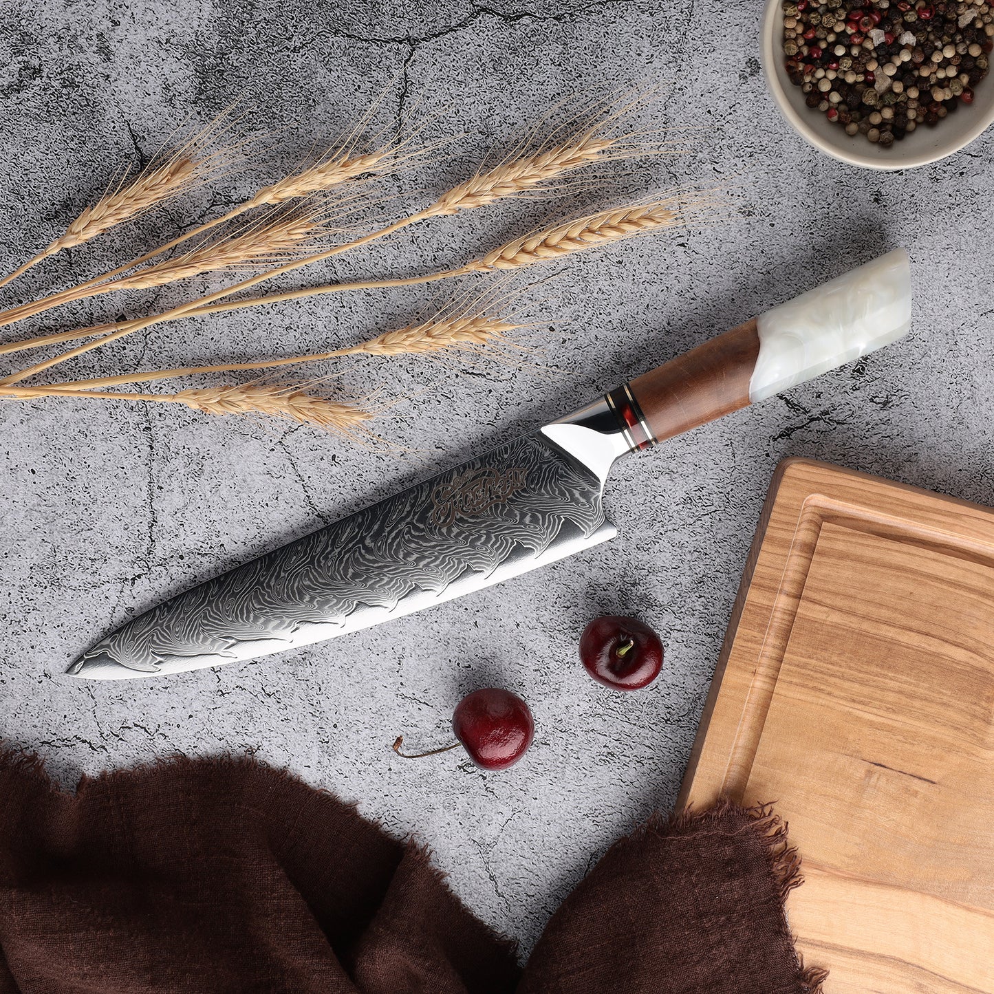 Damascus Step Chef Knife